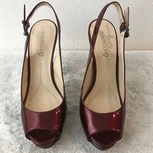 Boutique 9 Peep Toe Platform Slingback Pumps